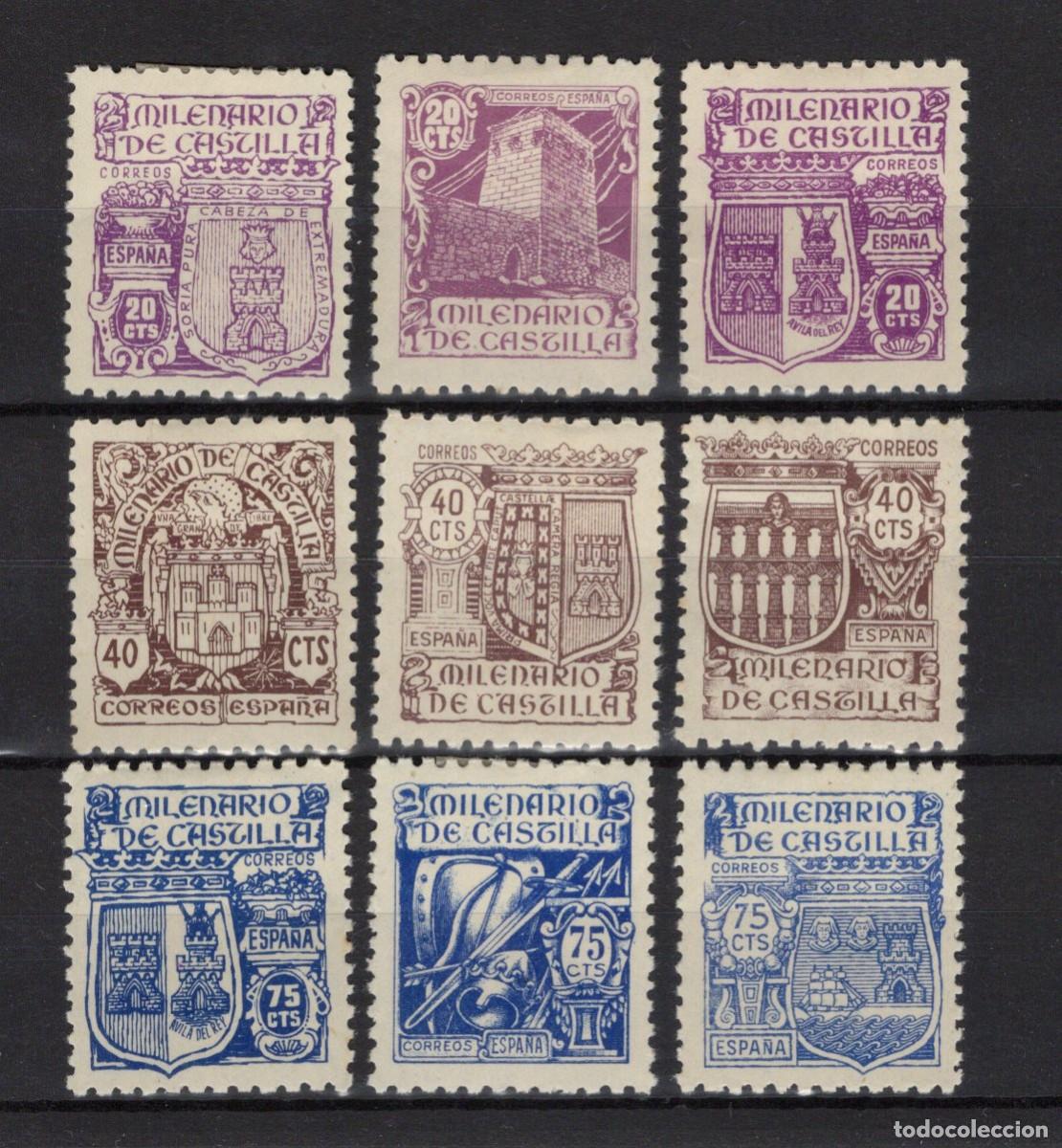 Francobolli: PC658 Sellos Espa&ntilde;a a&ntilde;o 1944 EDIFIL 974/982* sellos originales en NUEVO v.c. 20 &euro;