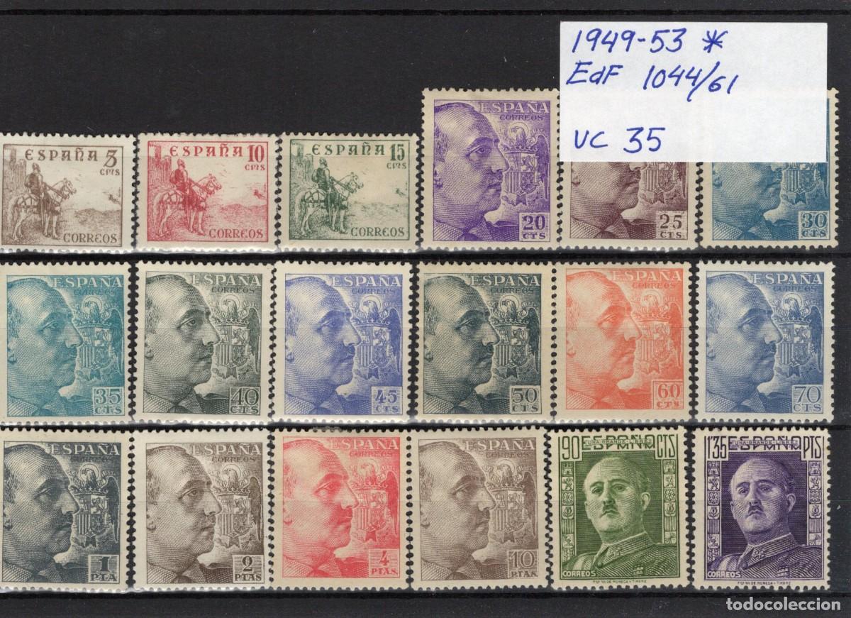 Timbres: PC678 Sellos Espa&ntilde;a a&ntilde;o 1949/53 EDIFIL 1044/1061* sellos originales en NUEVO v.c. 35 &euro;