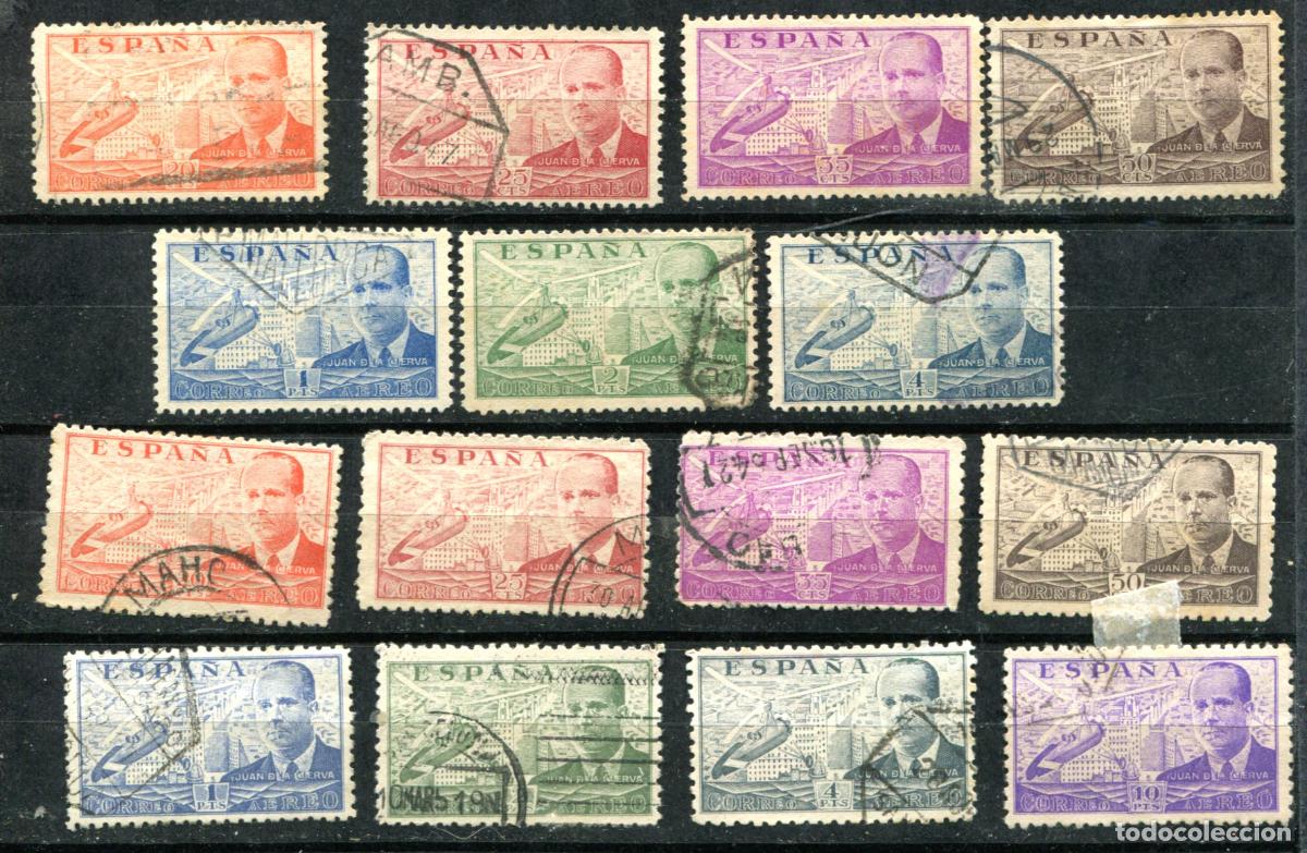 Sellos: Edifil 880/6 y 940/7, 2 series completas de la Cierva. Matasellados. Ver descripci&oacute;n