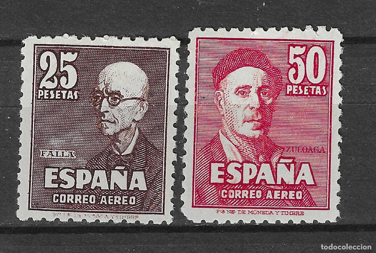 Sellos: 1947 FALLA Y ZULOAGA EDIFIL 1015/6** SIN FIJASELLOS BIEN CENTRADOS CON CERTIFICADO