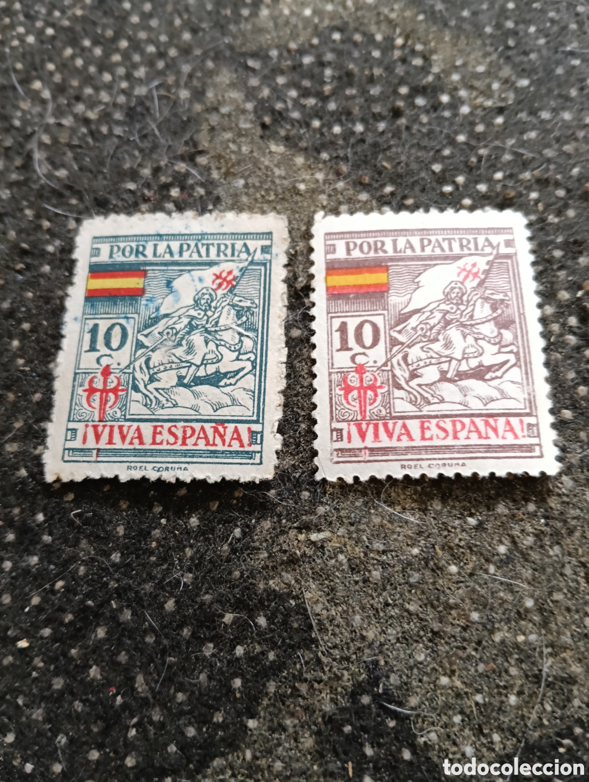 Sellos: 2 SELLOS DE ESPA&Ntilde;A, 1936-1937, CORU&Ntilde;A