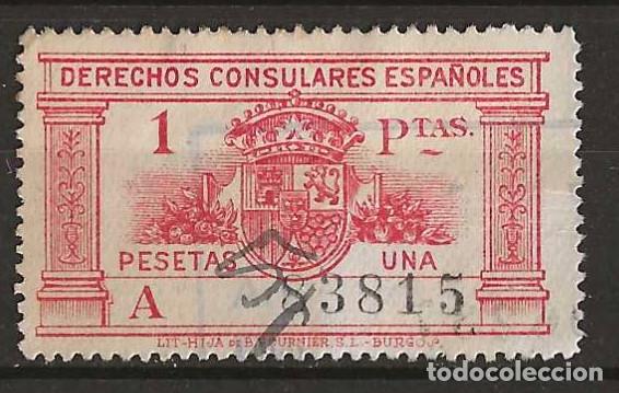 Sellos: Derechos Consulares Espa&ntilde;oles 1 Pesetas