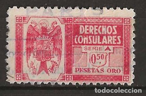Sellos: Derechos Consulares 0,50 Pesetas Oro