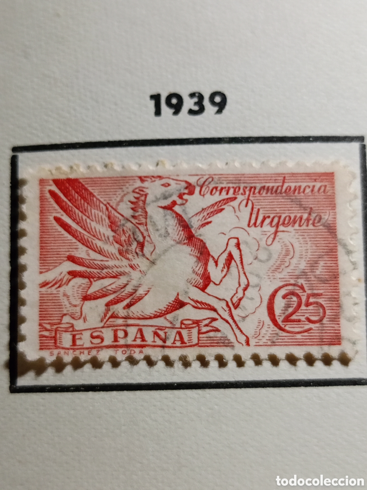 Sellos: Sello correspondencia urgente Espa&ntilde;a Pegaso