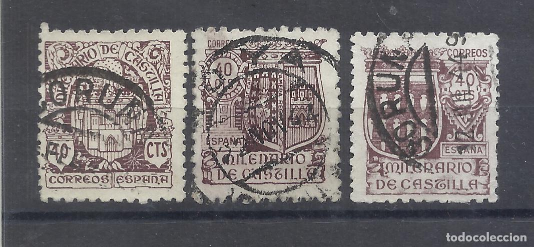 Sellos: MILENARIO DE CASTILLA 1944 FECHADORES NOYA CORU&Ntilde;A GALICIA