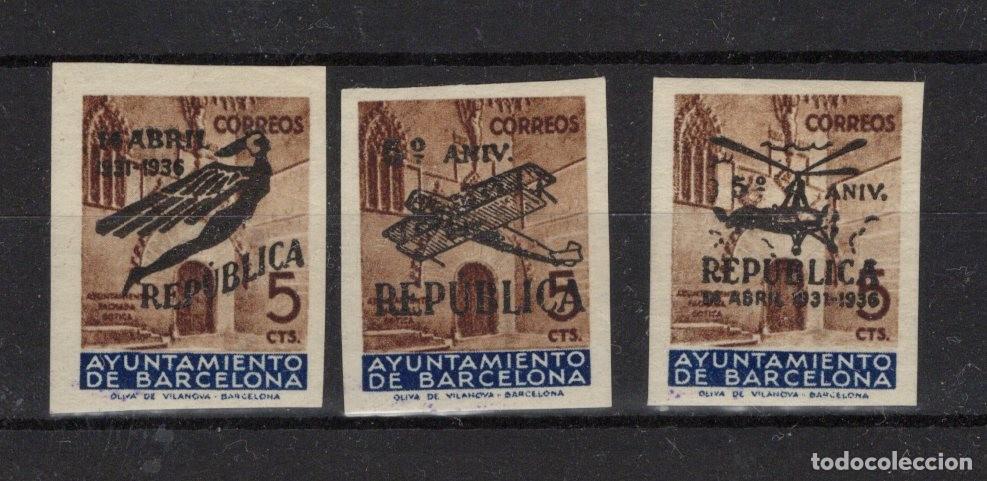 Sellos: Oferta sellos Espa&ntilde;a Barcelona a&ntilde;o 1936 EDIFIL NE19/NE21*-** en NUEVO v.c. 142 &euro;