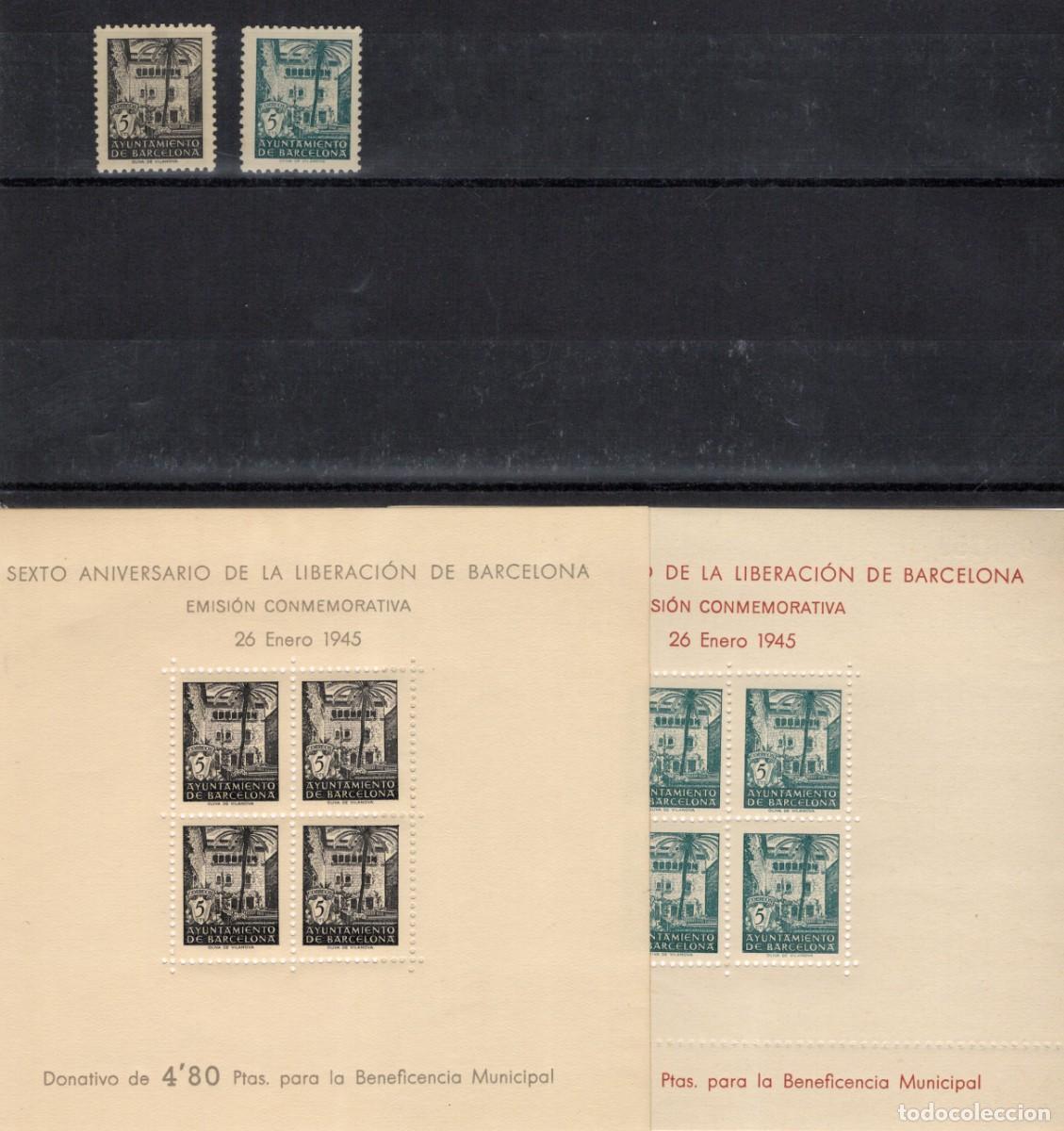 Timbres: Oferta sellos Espa&ntilde;a Barcelona a&ntilde;o 1945 EDIFIL NE27/NE28** en NUEVO v.c. 129.50 &euro;