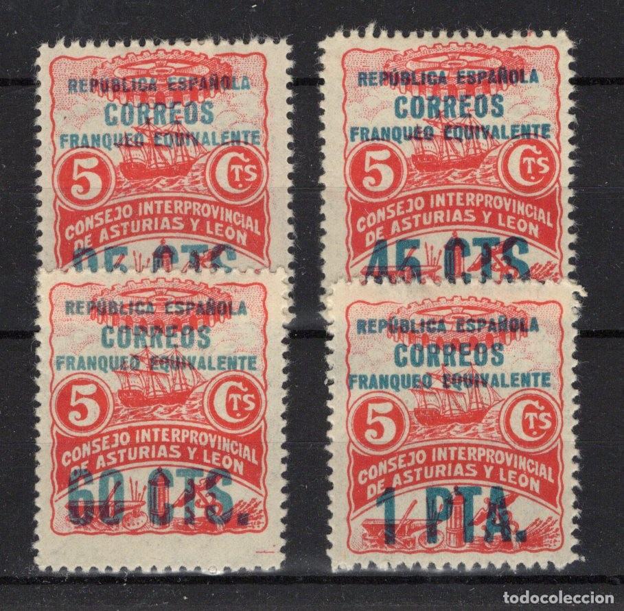 Timbres: Oferta sellos Espa&ntilde;a ASTURIAS Y LEON a&ntilde;o 1937 EDIFIL 8/11* en NUEVO v.c. 20 &euro;