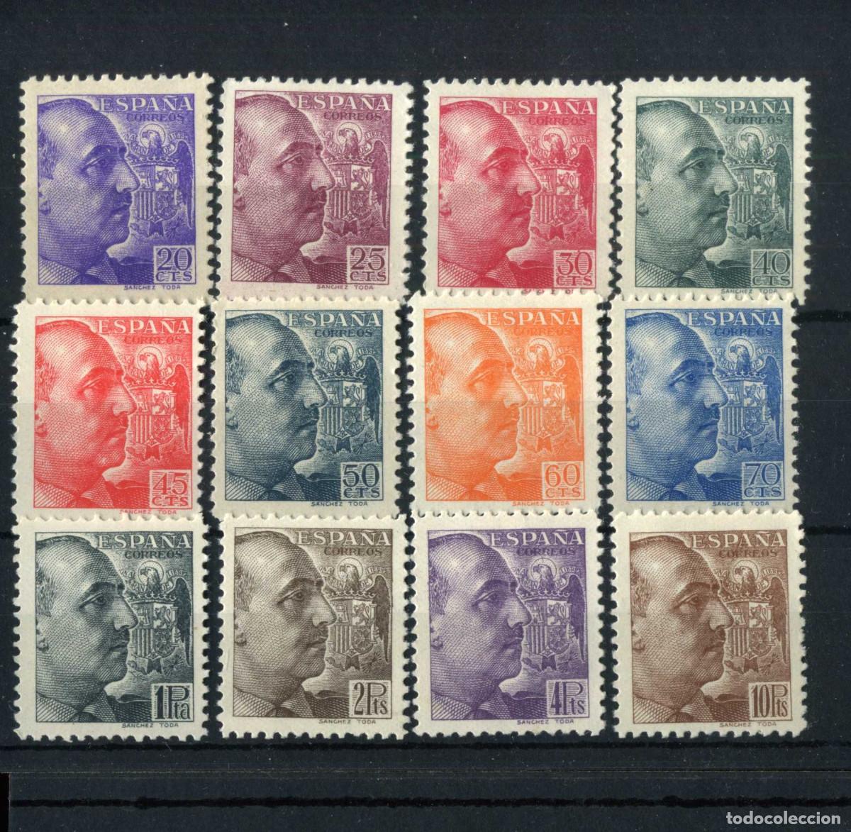 Sellos: XS- FRANCO Serie SANCHEZ TODA 1939 Nueva CON fijasellos RARA Ed. 867-878