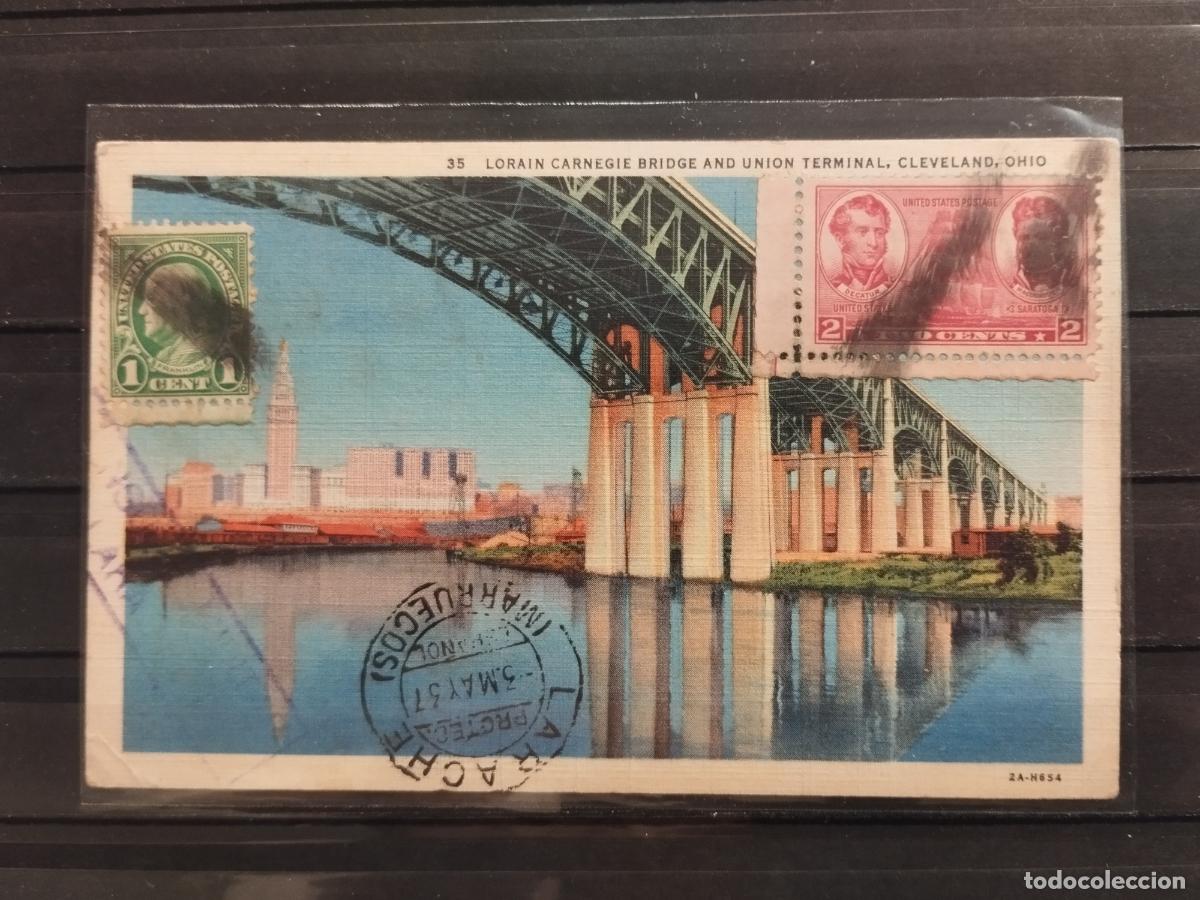 Briefmarken: POSTAL CIRCULADA DE ESTADOS UNIDOS A MARRUECOS. MATASELOS DE LARACHE 03/05/1937