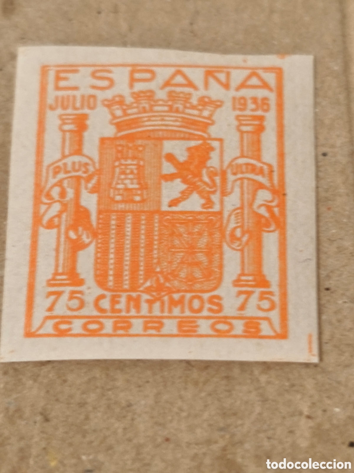 Sellos: Sello estado espa&ntilde;ol n 801H ,variedsd sin dentar y facial ,75 cts,naranja ver