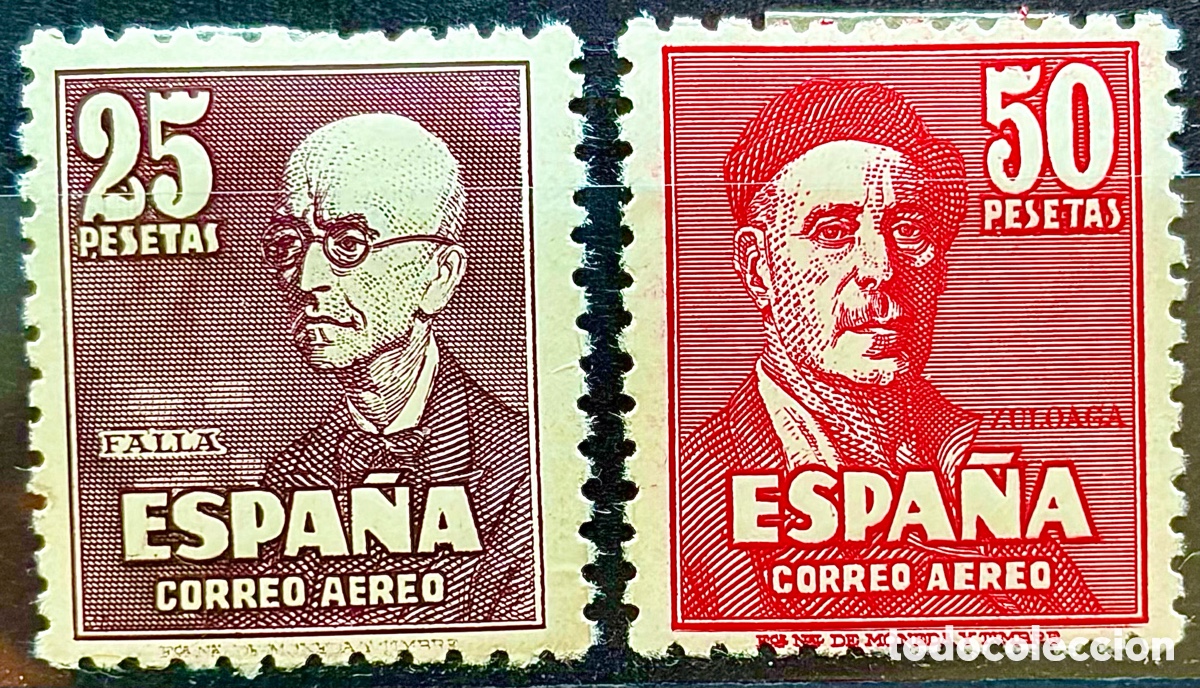 Sellos: ESPA&Ntilde;A 1947 FALLA Y ZULOAGA