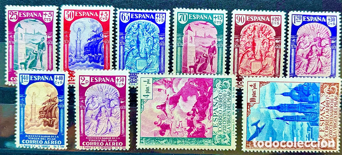 Sellos: ESPA&Ntilde;A 1940 Pilar (A&eacute;reo)