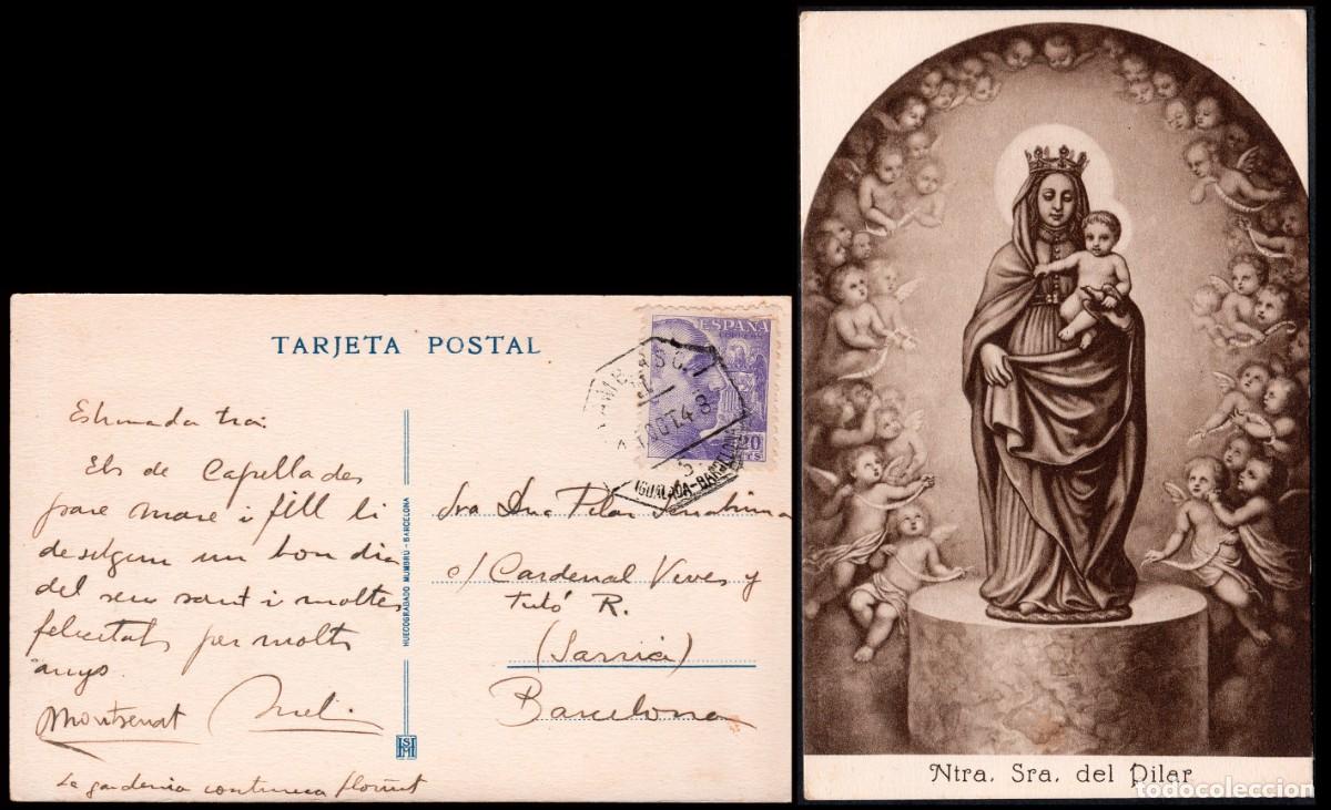 Sellos: Barcelona - Edi o TP 922 - Postal fechada en Capellades Mat &rdquo;AMB. Ascd. II 11/Oct./48 - 5...&rdquo;