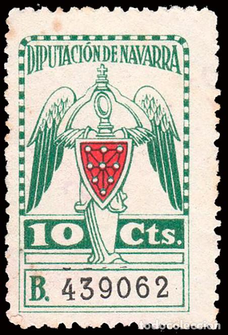 Sellos: Espa&ntilde;a - Fiscales - Diputaci&oacute;n Navarra - Alemany (*) 26 - 1942 - 5 cts.