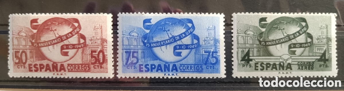 Sellos: Espa&ntilde;a 1063/65 U.P.U 1949 Nuevos sin fijasello **MNH