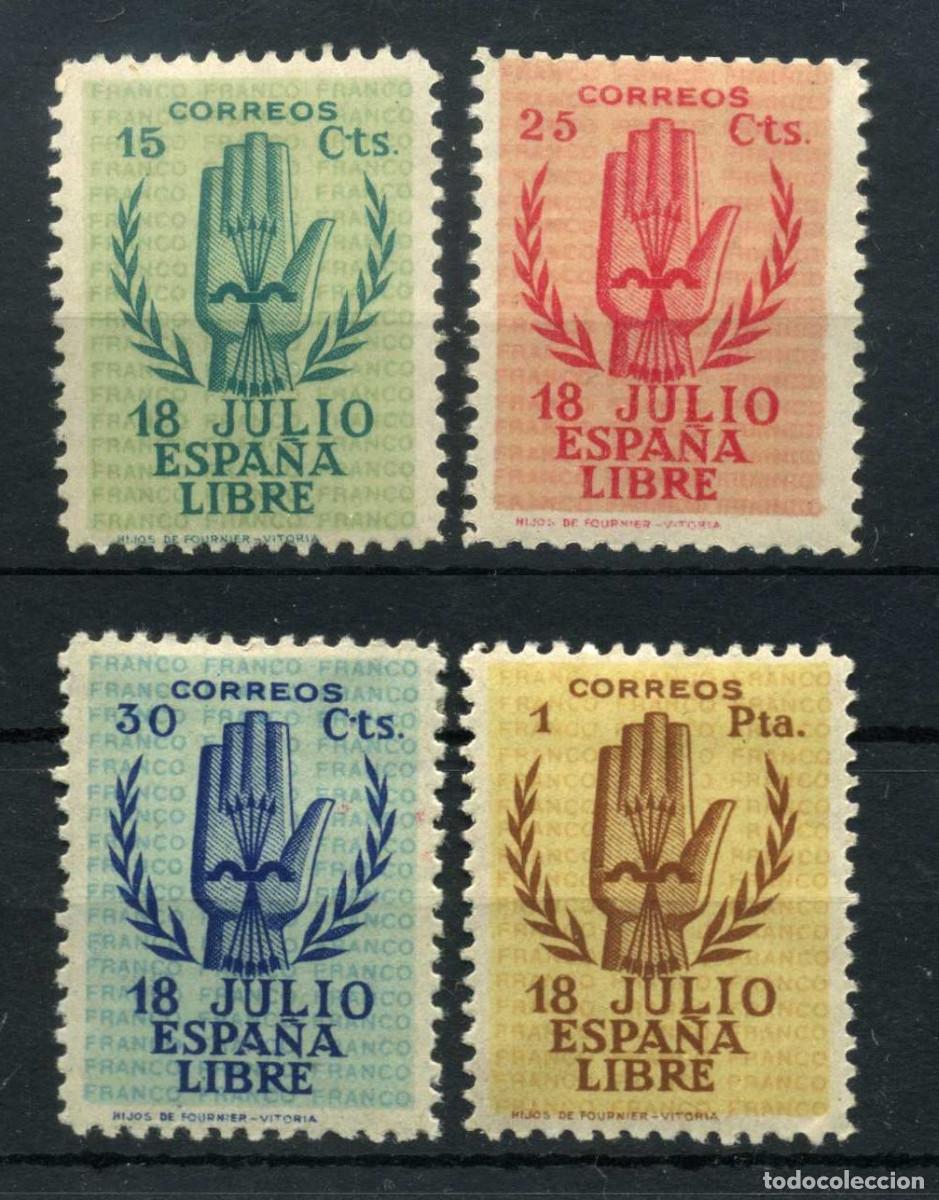 Sellos: XS- ALZAMIENTO NACIONAL 1938 Serie Nuevos CON Fijasellos PERO... Ed. 851-854