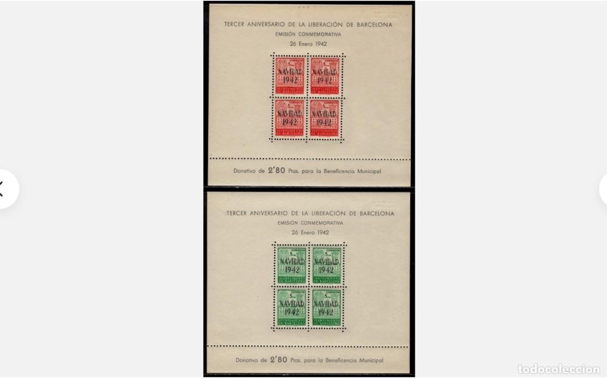 Sellos: ESPA&Ntilde;A - 1942 - BARCELONA - EDIFIL 40/41 - SERIE COMPLETA - MNH** - NUEVAS - VALOR CATALOGO 145&euro;.