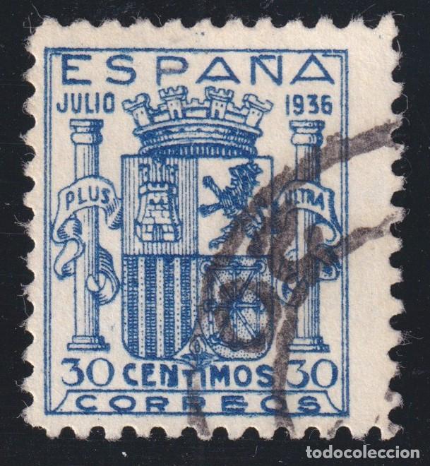 Sellos: ESCUDO DE ESPA&Ntilde;A - GRANADA &ordm; 801 - A&Ntilde;O 1936 - AUTENTICO