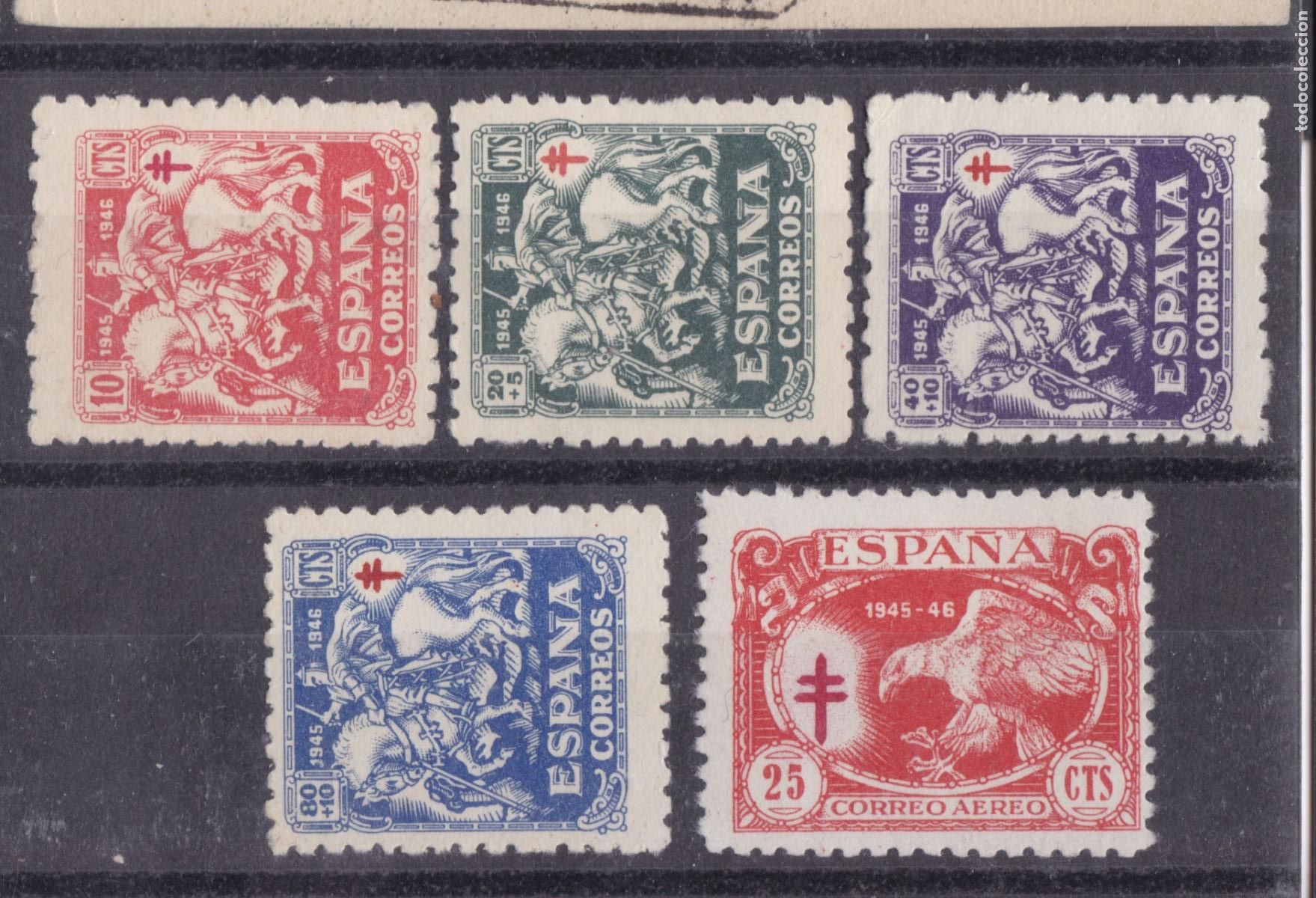 Sellos: FC4-155- TUBERCULOSOS 1945 Edifil 993/97 Nuevos ** Sin Fijasellos