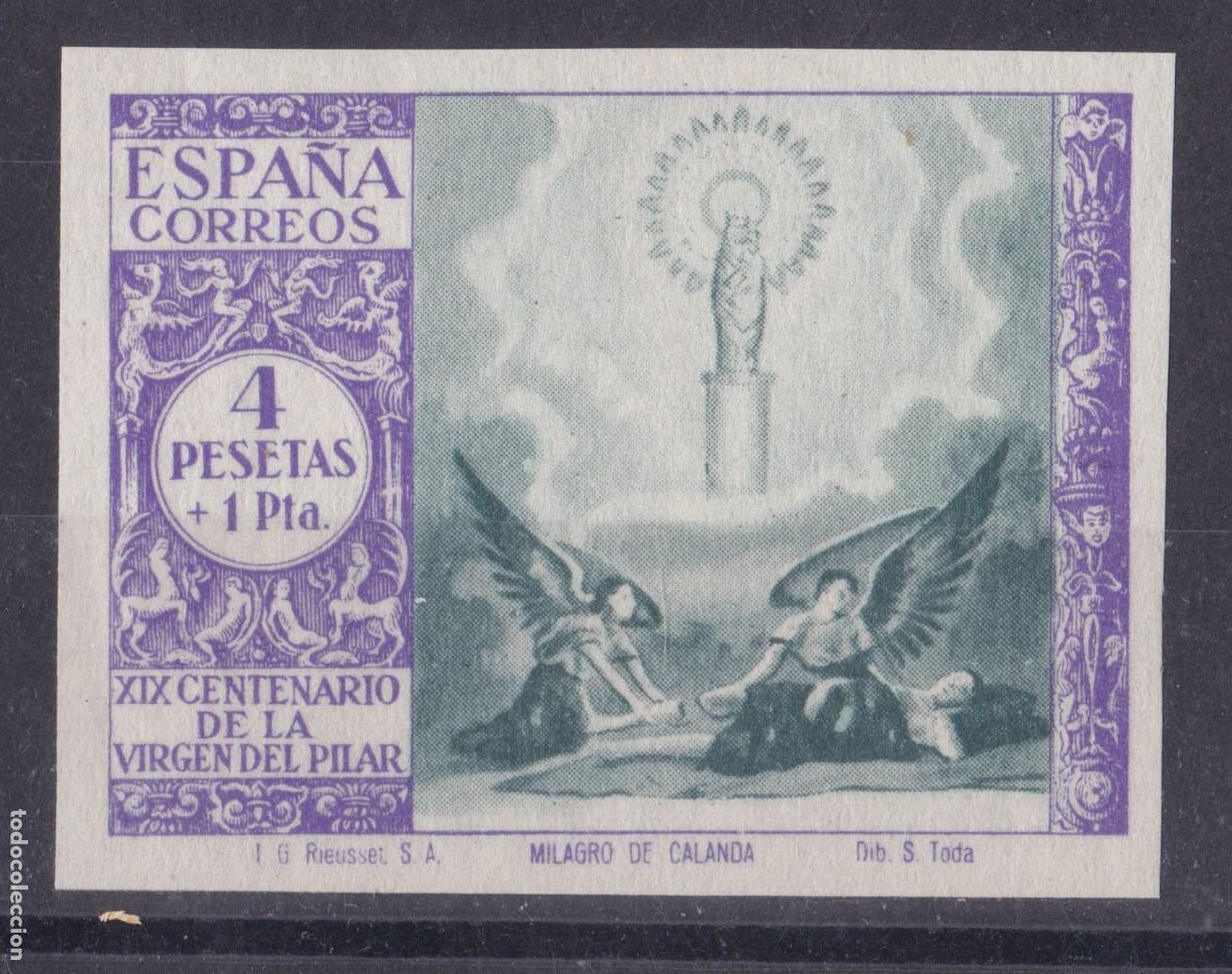 Sellos: SS5- PILAR 4 Ptas Edifil 901cc. CAMBIO DE COLOR ** Sin Fijasellos LUJO