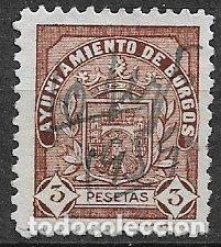 Sellos: FISCALES, Sello Municipal, Burgos, 3 ptas casta&ntilde;o (o)
