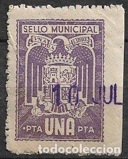 Sellos: FISCALES, Sello Municipal, 1 pta violeta (o)
