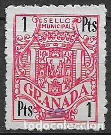 Sellos: FISCALES, Valencia, Sello Municipal, Granada, 1 pta lila y negro (o)