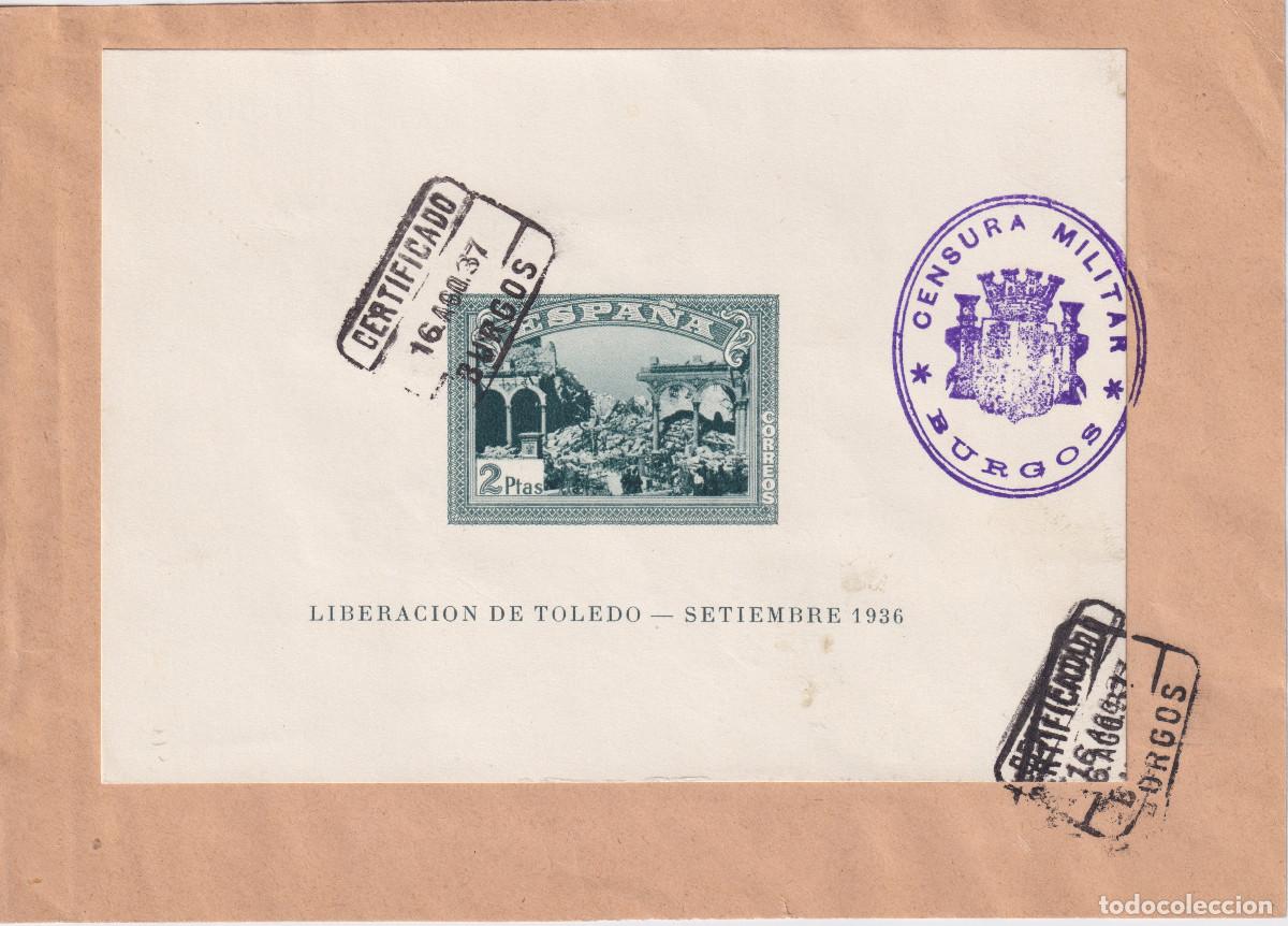 Sellos: ESPA&Ntilde;A HOJA BLOQUE ALZAMIENTO NACIONAL TOLEDO &ordm; 839 SIN DENTAR - A&Ntilde;O 1937