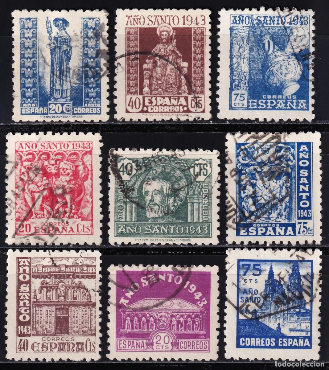 Sellos: ESPA&Ntilde;A, 1943-1944 EDIFIL N&ordm; 961 / 969, A&ntilde;o Santo Compostelano,