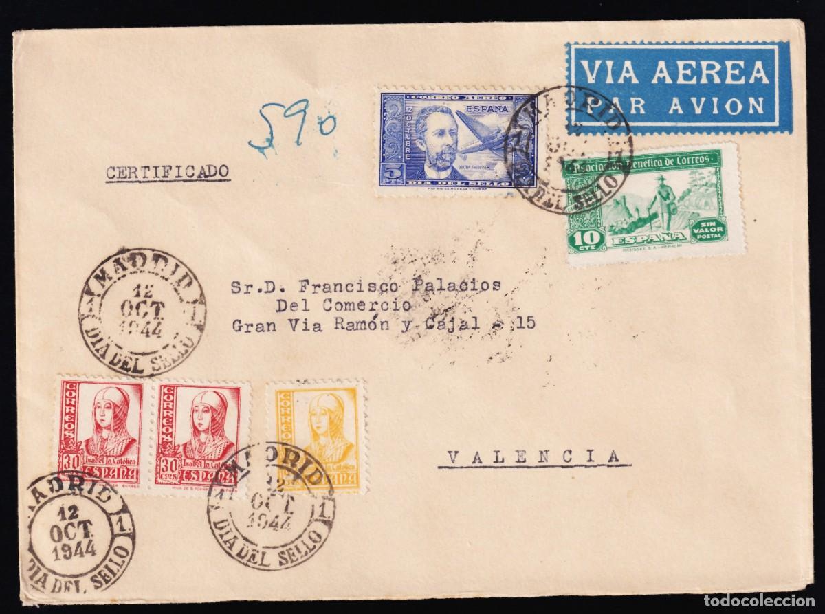 Sellos: Carta, 1945 EDIFIL. 983, Dr. Thebussem, [Mat. Primer D&iacute;a.]