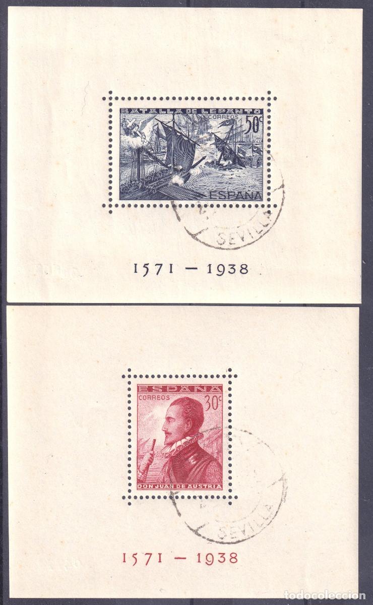 Sellos: ESPA&Ntilde;A BATALLA DE LEPANTO &ordm; 862/863 HOJAS BLOQUE - A&Ntilde;O 1938
