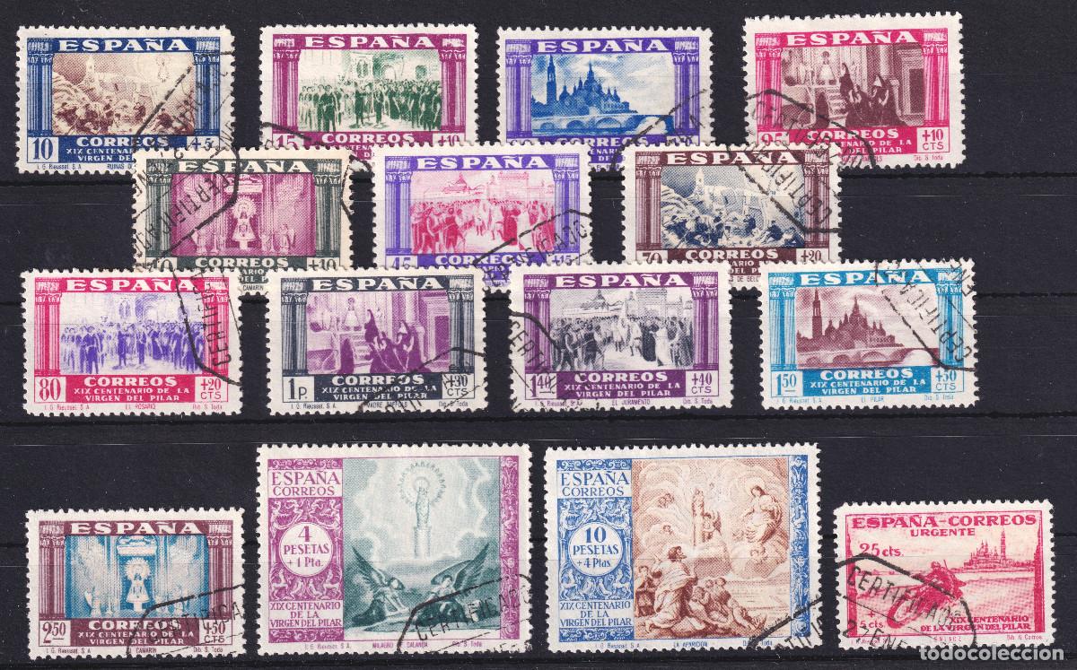 Sellos: ESPA&Ntilde;A - SERIE VIRGEN DEL PILAR &ordm; 889/903 - A&Ntilde;O 1940