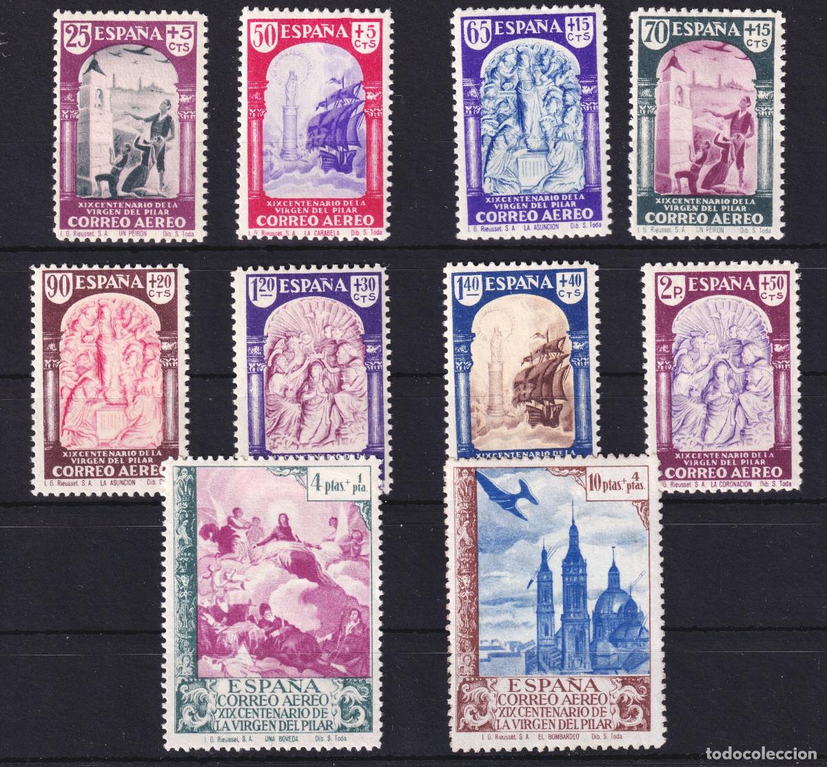 Sellos: ESPA&Ntilde;A VIRGEN DEL PILAR * 904/913 - A&Ntilde;O 1940 - COMPLETA - MH - LUJO