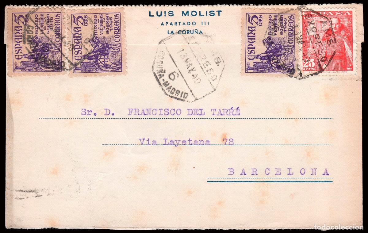 Sellos: Coru&ntilde;a - Edi o TP 1024+1062(3) - Postal Mat &rdquo;AMB. Expreso 13/May./49 - 6 - Coru&ntilde;a - Madrid&rdquo;