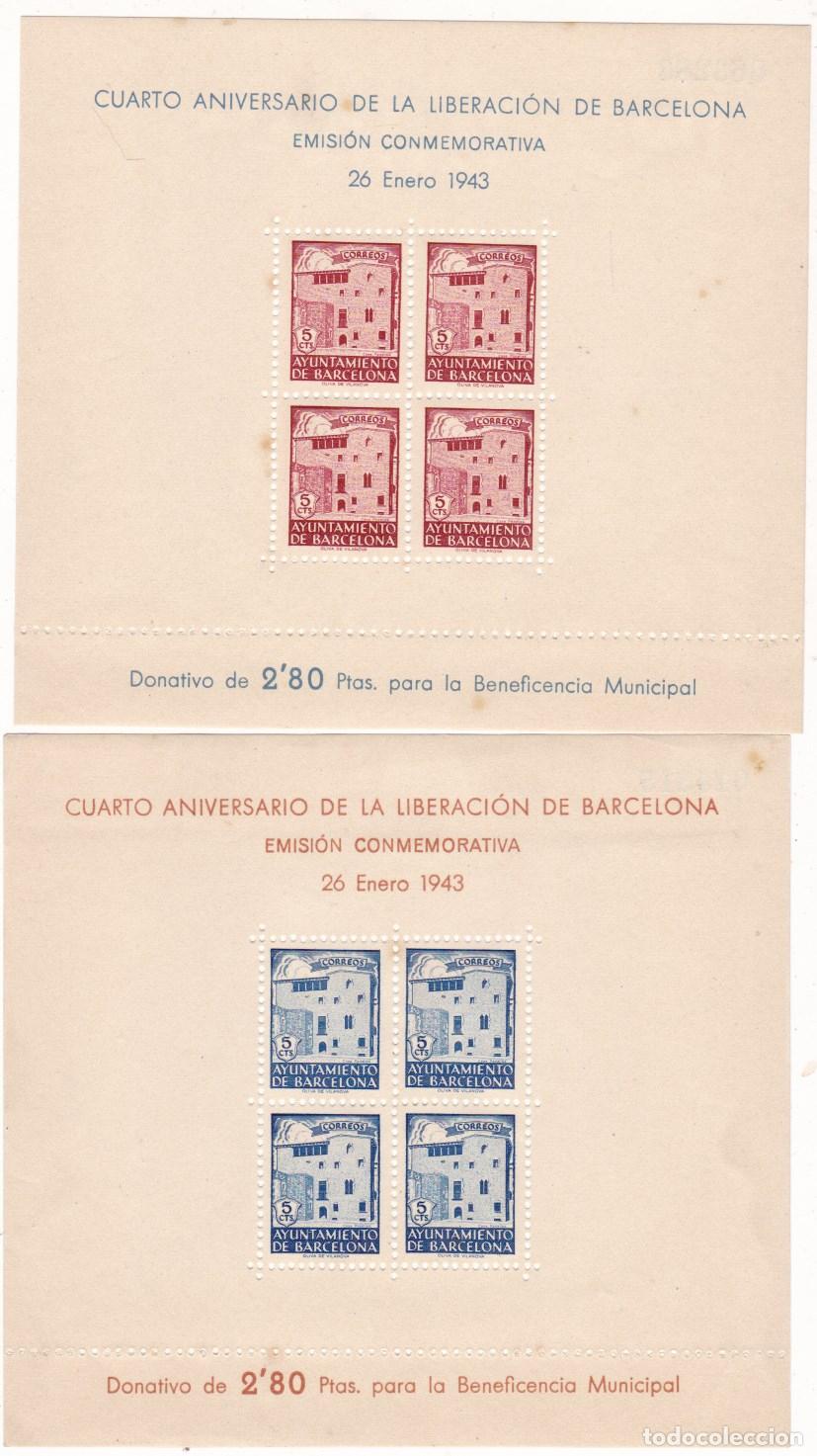 Sellos: F6-99- Ayuntamiento BARCELONA Hojas Bloque Edifil 47/48 ** Sin Fijasellos .