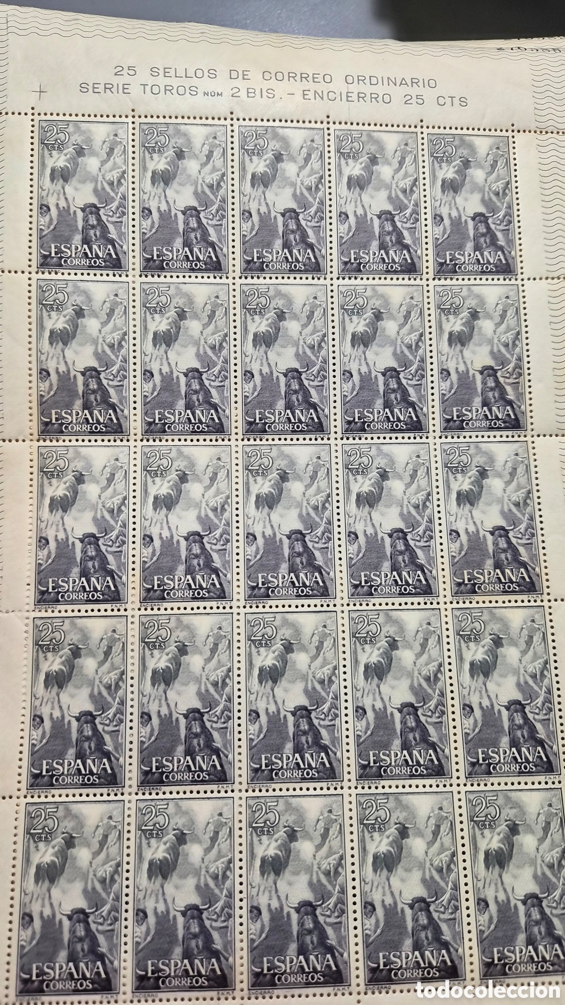Sellos: 25 sellos de 25 centimos correo ordinario !)serie toros