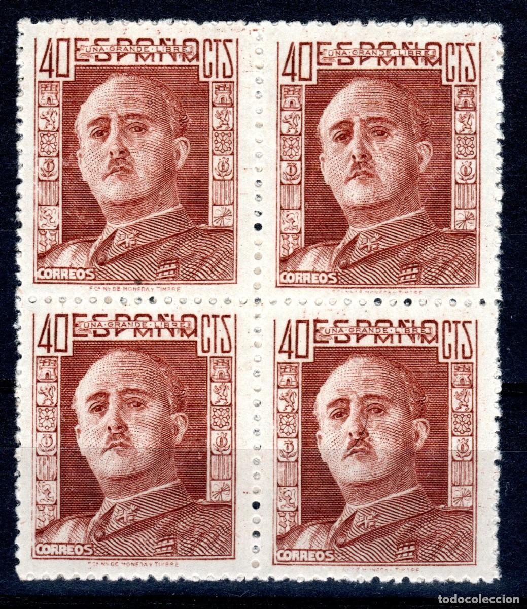 Sellos: EDIFIL 953 GENERAL FRANCO 1942 (BLOQUE DE 4). MNH **