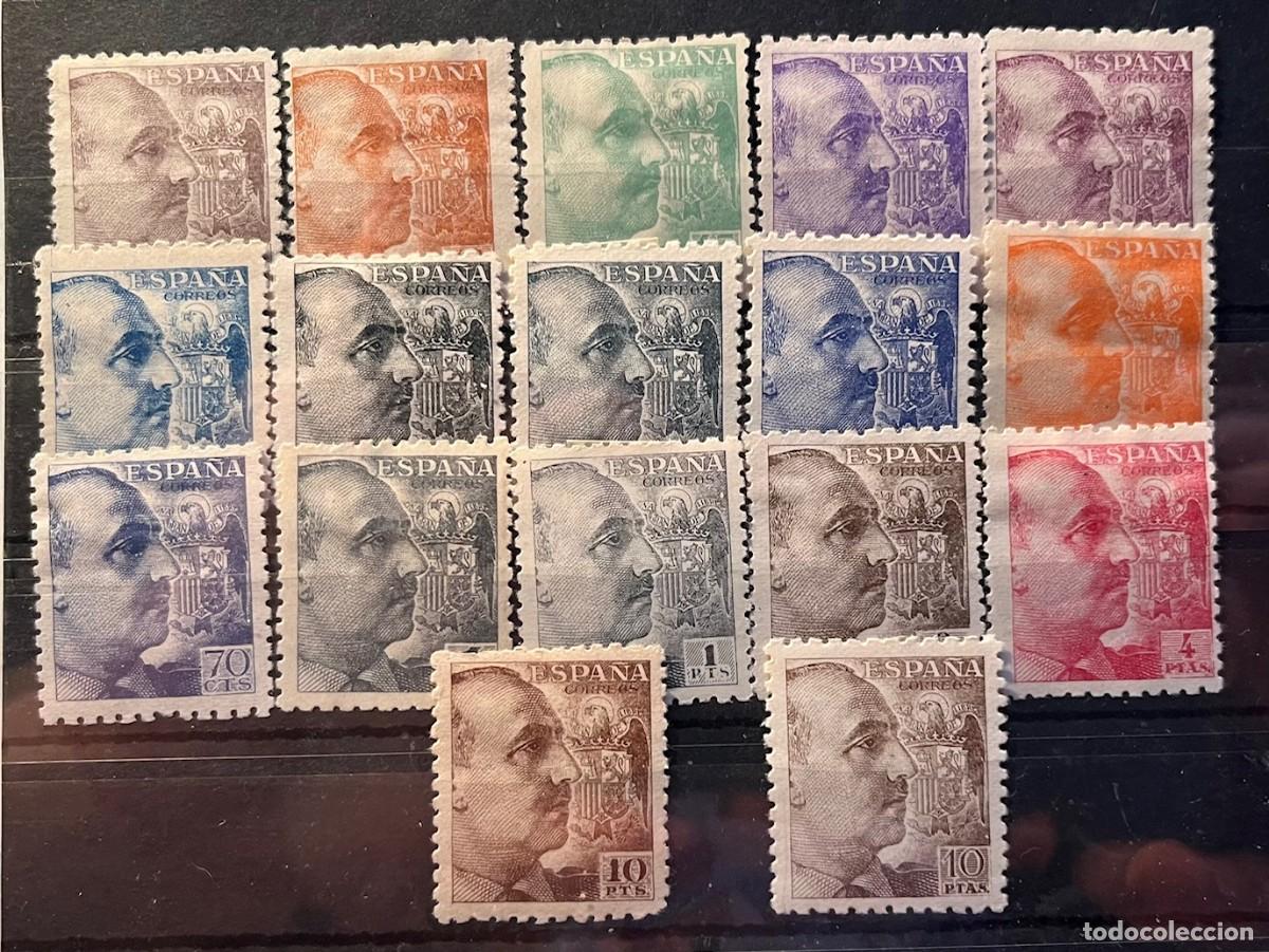 Sellos: 1940/45 Franco efigies,MN* centrados,color,goma,nuevos,serie completa