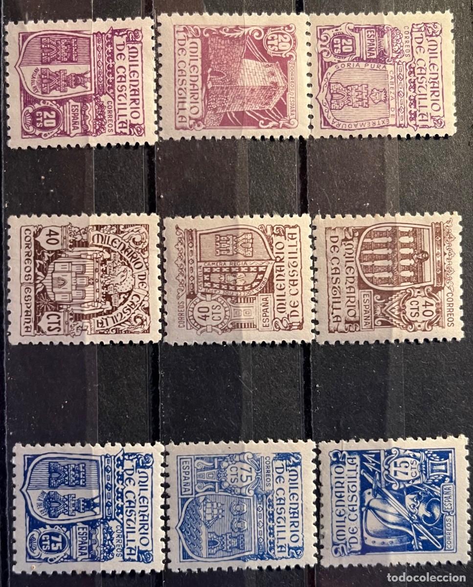 Sellos: 1944 Milenario de castilla,MNH*goma,color,centrado