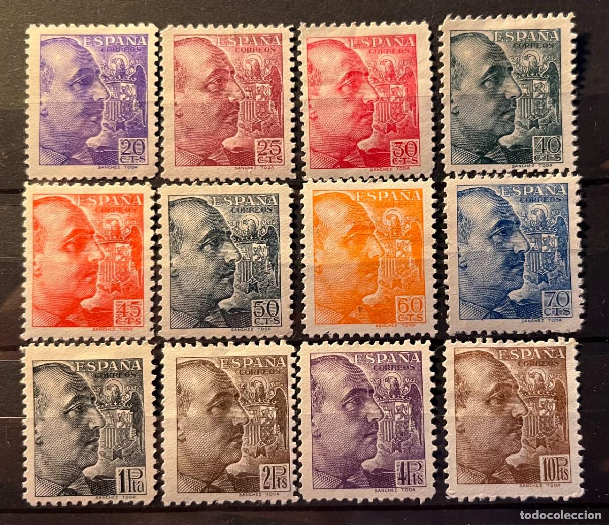 Sellos: 1944 Franco Sanchez Toda,centrados,goma,color,nuevos