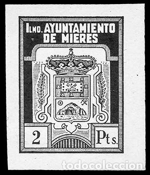 Sellos: Mieres (Asturias). Prueba de sello local fiscal.