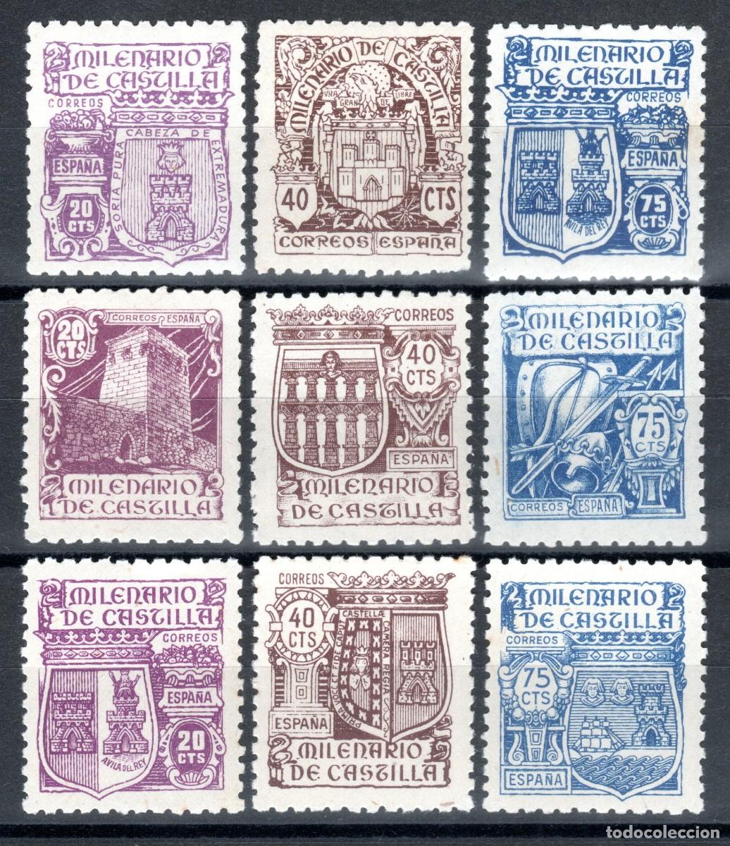 Sellos: EDIFIL 974-982 MILENARIO DE CASTILLA 1944 (SERIE COMPLETA). VALOR CAT&Aacute;LOGO: 50 &euro;. MNH **