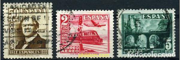 Sellos: 208944 USED ESPA&Ntilde;A 1948 CENTENARIO DEL FERROCARRIL