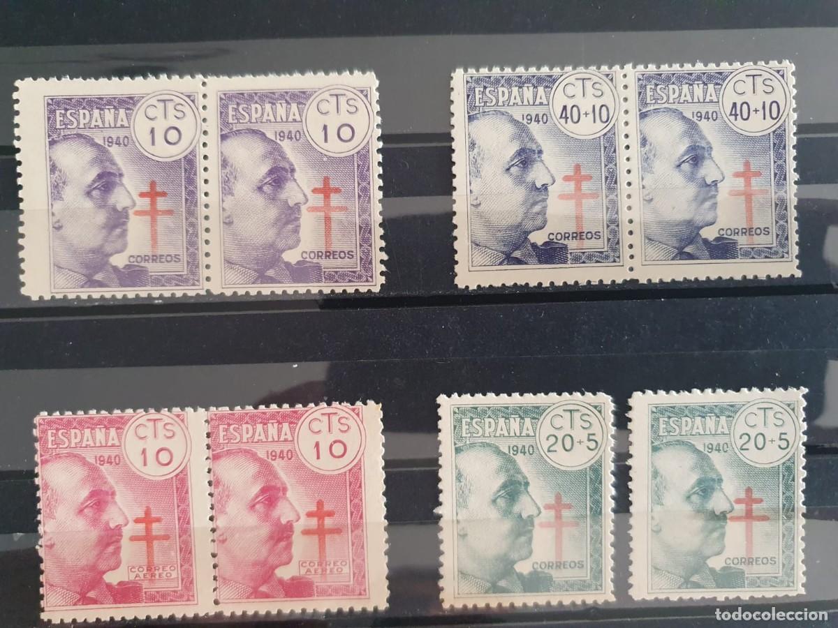 Sellos: SERIE COMPLETA EDIFIL 936 ** A 939 ** PROTUBERCULOSOS ESPA&Ntilde;A 1940 EN PAREJAS