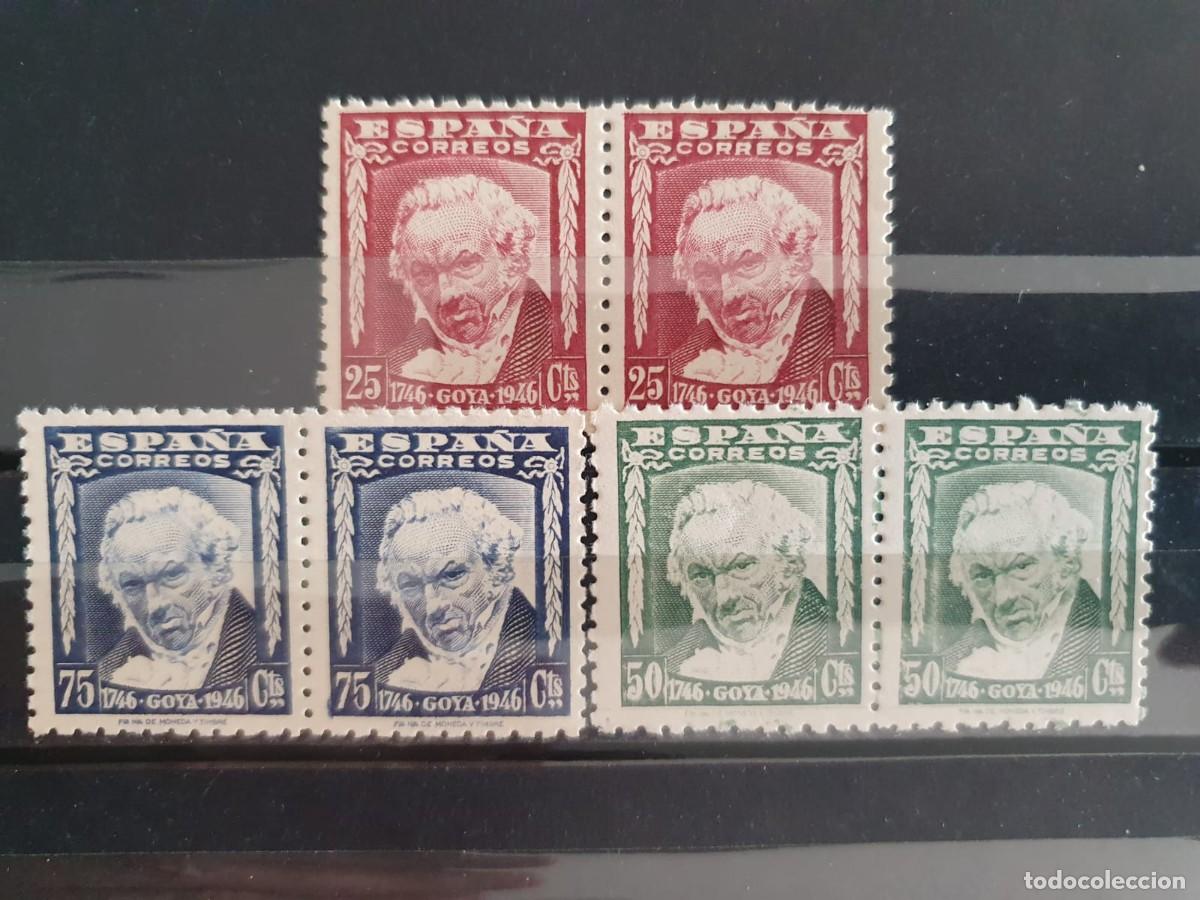 Sellos: SERIE COMPLETA EDIFIL 1005 ** A 1007 ** GOYA ESPA&Ntilde;A 1946 parejas
