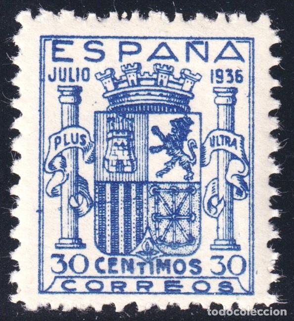 Sellos: ESCUDO DE ESPA&Ntilde;A - GRANADA ** 801 - A&Ntilde;O 1936 - CERTIFICADO GRAUS - LUJO - MNH