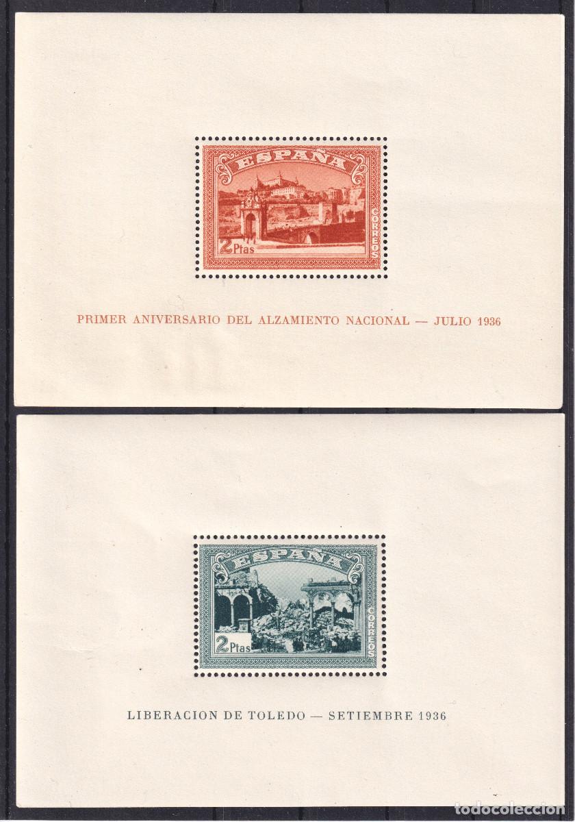 Sellos: ESPA&Ntilde;A - ALZAMIENTO NACIONAL TOLEDO ** 836/837 HOJAS BLOQUE A&Ntilde;O 1937 - MNH LUJO