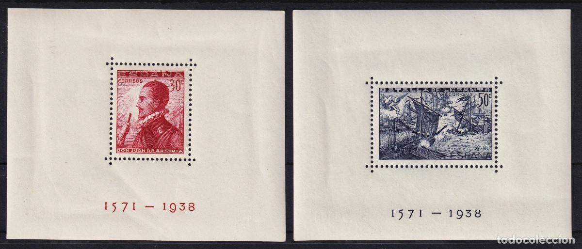 Sellos: ESPA&Ntilde;A BATALLA DE LEPANTO ** 862/863 HOJAS BLOQUE - A&Ntilde;O 1938 - MNH - LUJO