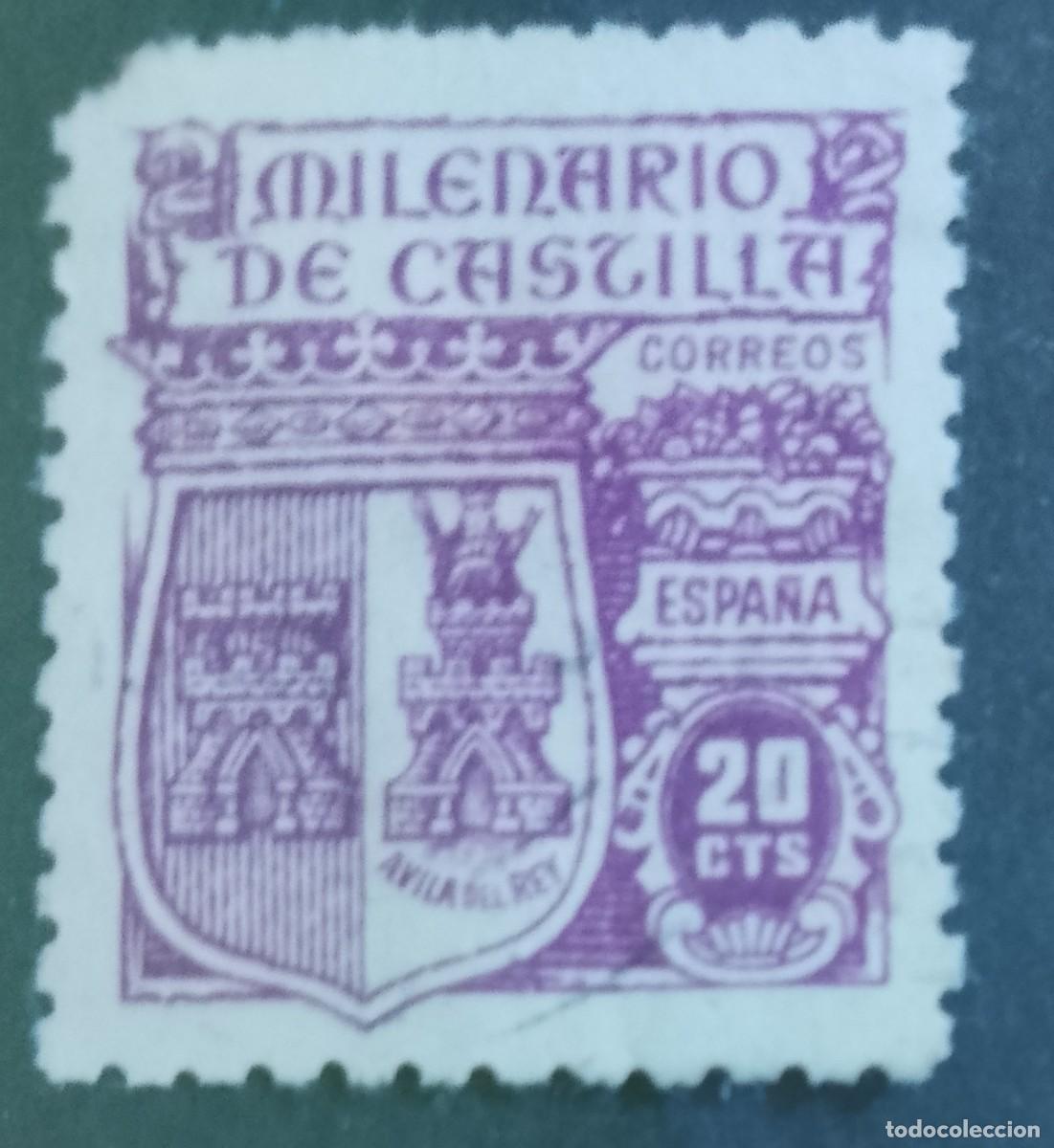 Sellos: ESPA&Ntilde;A - V/F 20 CTS - EDIFIL 980 - A&Ntilde;O 1944 - MILENARIO DE CASTILLA, AVILA DEL REL REY